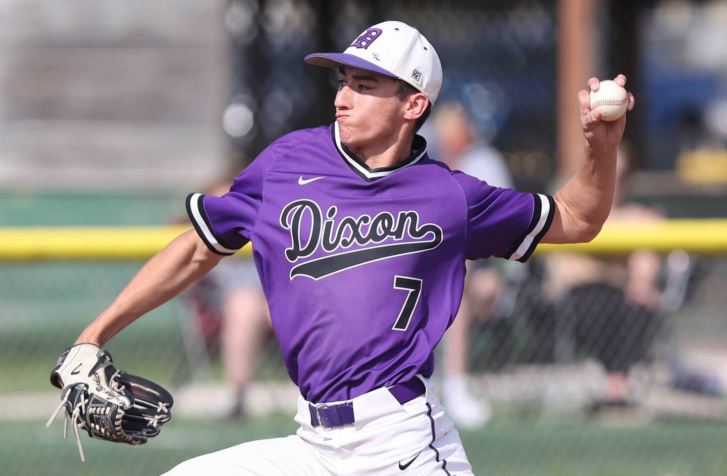 Dixon's Gage Burdick delivers a pitch during their game against Sycamore Thursday, May 19, 2022, at the Sycamore Community Sports Complex.