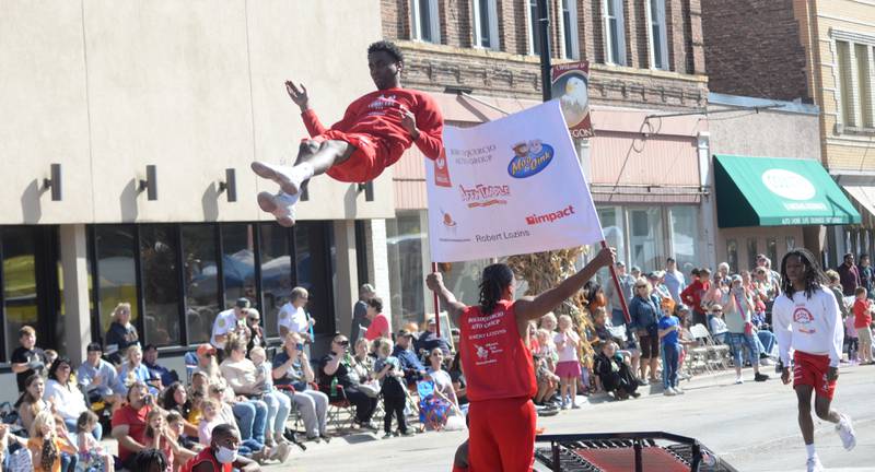 A member of the Jesse White Tumblers performs at Autumn on Parade on Sunday, Oct. 6, 2024  in Oregon.
