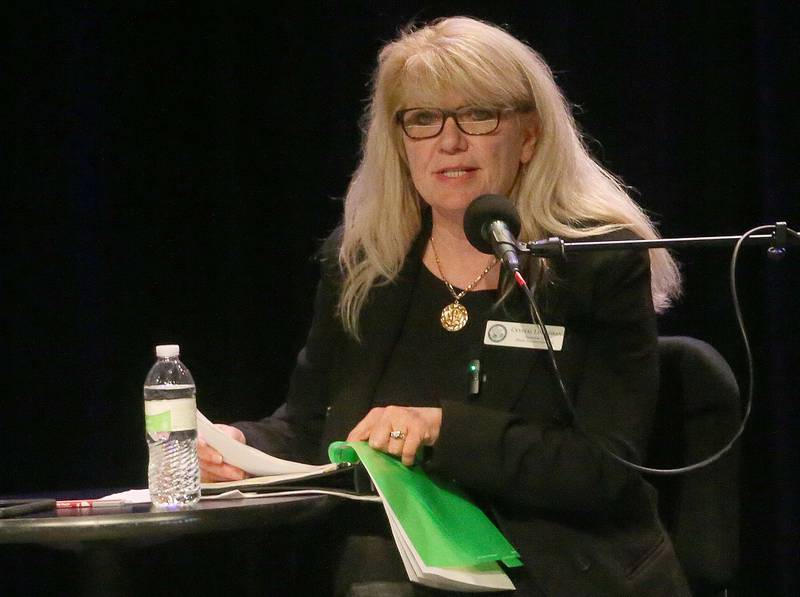 Crystal Loughran candidate for the 76th District speaks during a candidate forum on Wednesday, Jan. 24, 2024 at Illinois Valley Community College in Oglesby.