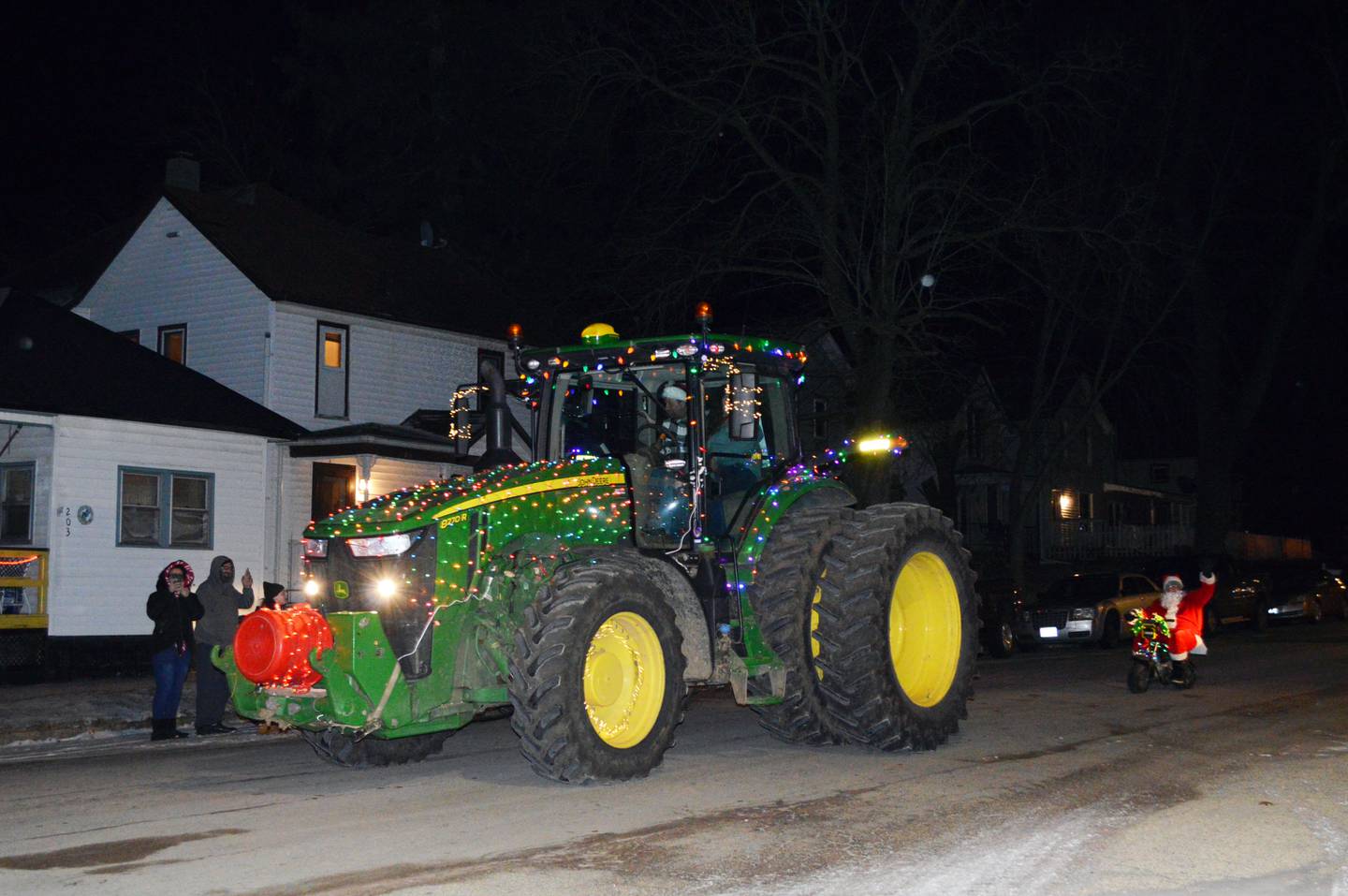 An entry in the Leaf River Lighted Christmas Parade drives down Main Street in the village on Dec. 17. A meet-and-greet with Santa and Mrs. Claus followed the parade, which was part of Leaf River's Christmas festival.