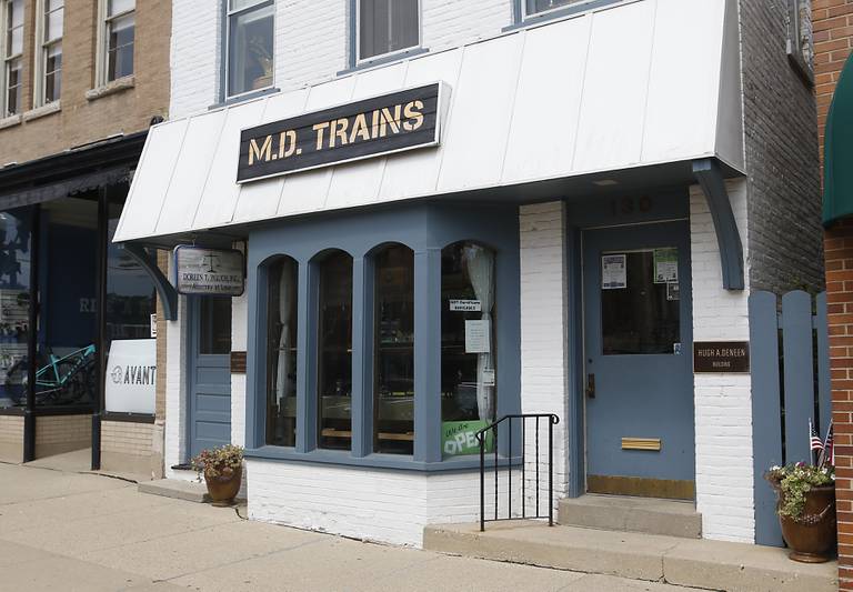 M.D. Trains at 130 Cass St. in Woodstock. The model train and die-cast car shop has been fixture on the Woodstock Square for a few years and draws visitors in to check out the rotating display of trains in the front window.