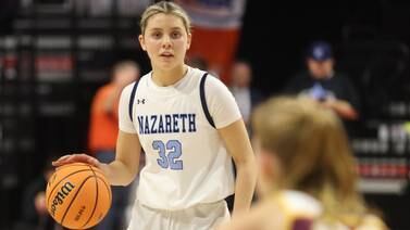 Nazareth senior Stella Sakalas is the 2025-2026 Suburban Life Girls Basketball Player of the Year