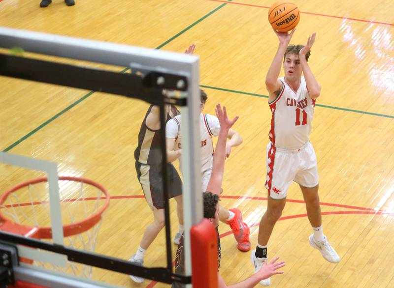 L-P's Jameson Hill shoots a wide-open jump shot against Morris on Monday, Feb. 9, 2026 in Sellett Gymnasium at L-P High School.
