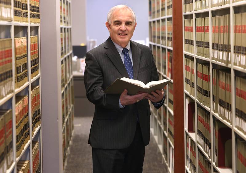 Assistant State’s Attorney Greg Sams Thursday, April 2, 2026, in the law library at the Kane County Judicial Center in St. Charles.