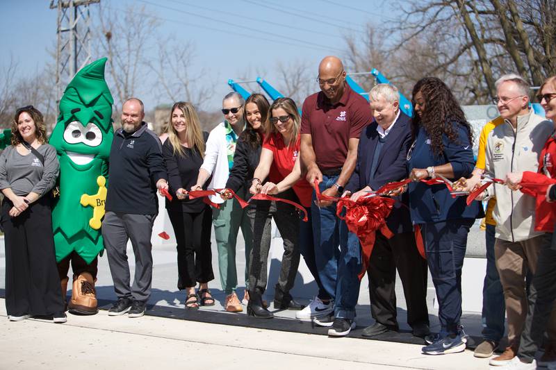 Fitness Court ribbon cutting ceremony for the skate park at Clark Island Recreation area on Saturday, April 12, 2025 in Batavia.