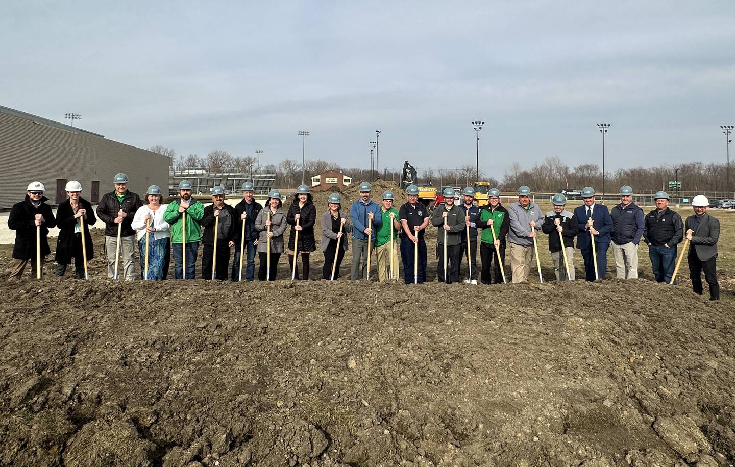 A ceremonial groundbreaking was held Wednesday, March 15, 2023, for a new gymnasium addition at Seneca High School.