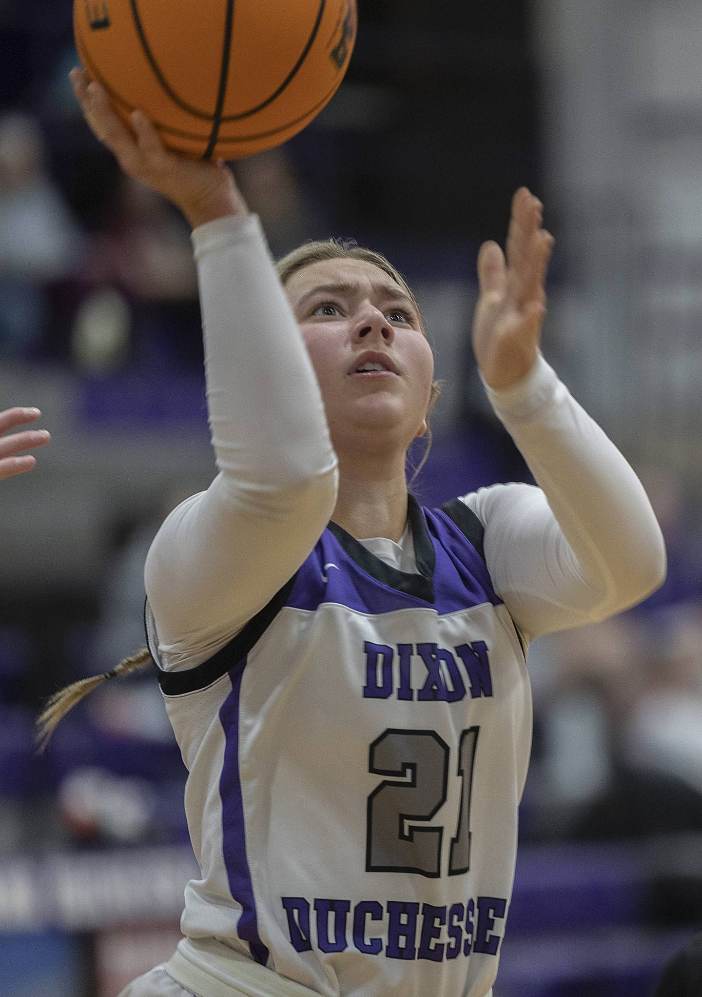 Dixon's Reese Dambman puts up a shot against North Boone Thursday, Dec. 19, 2024, at Dixon High School.