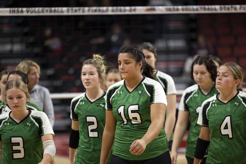 The Rock Falls Rockets fell in two sets against Breese Mater Dei in the 2A state semifinal Friday, Nov. 10, 2023 at CEFCU Arena in Normal.
