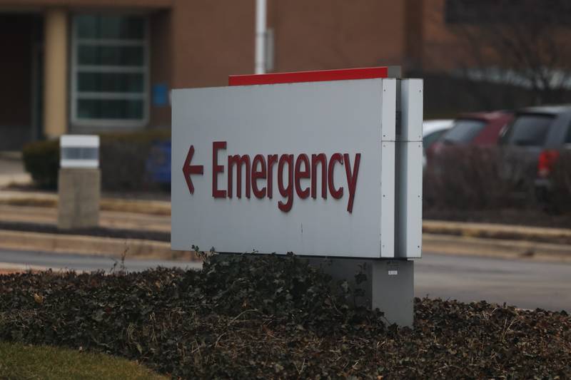 Emergency entrance to St. Joseph Hospital in Joliet.