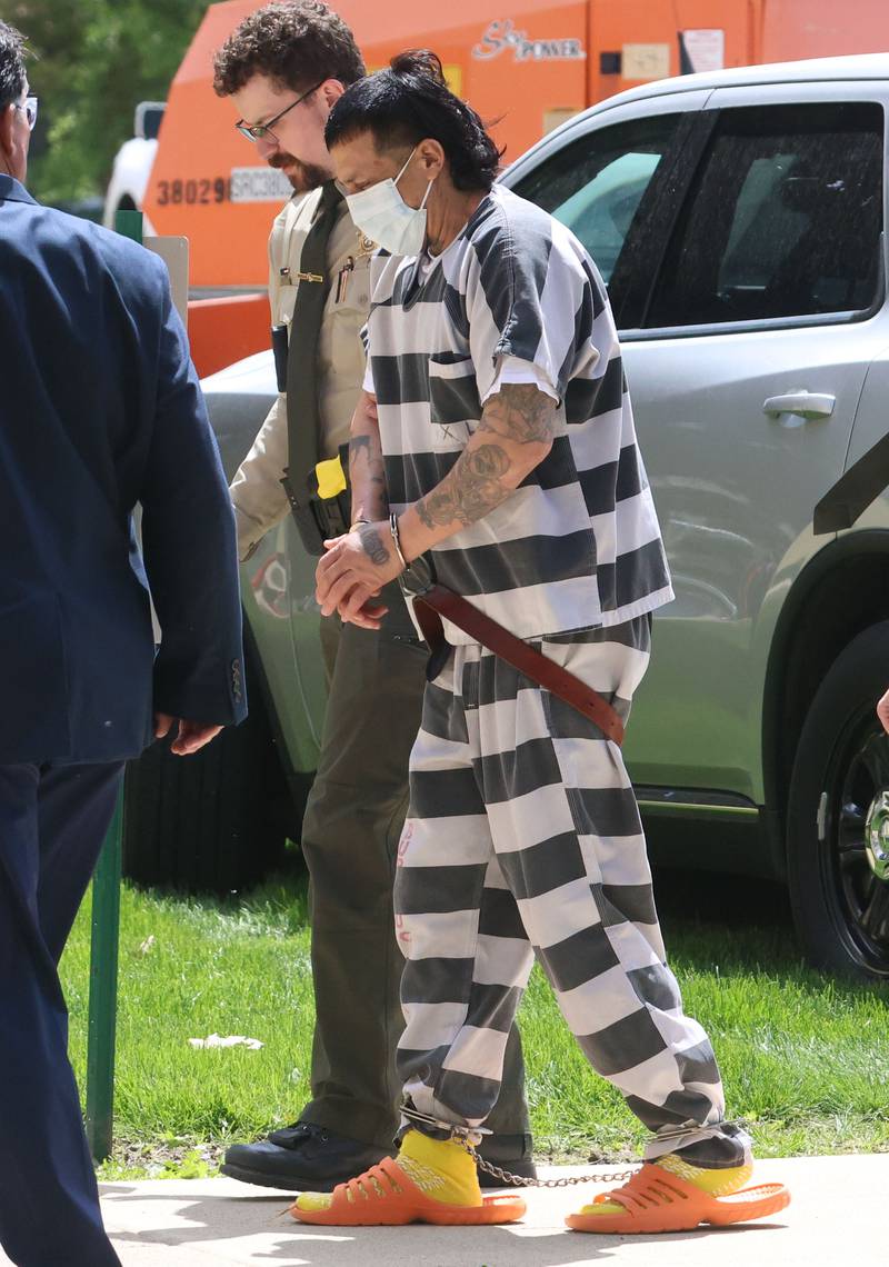 Anthony Daniel Rodriguez walks into the Bureau County Courthouse for an appearance on Wednesday, May 13, 2026 in Princeton. Rodriguez, a 42-year-old man has been charged in connection with a shooting near DePue that killed a 3-year-old child during a domestic disturbance Sunday.