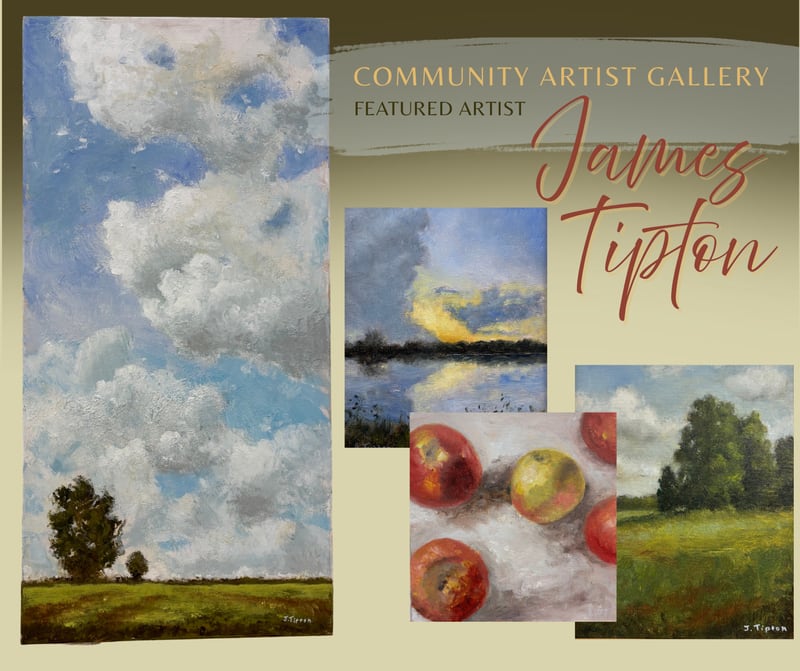 The St. Charles Public Library is showcasing artwork by James Tipton in March and April.