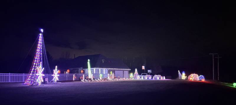 A view of a Christmas light show at a home on East 14th Road in Streator on Sunday, Dec. 21.