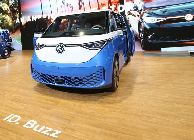 A view of an all-electric ID. Buzz from Volkswagen on Thursday, Feb. 8, 2024 during the Chicago Auto Show in McCormick Place.
