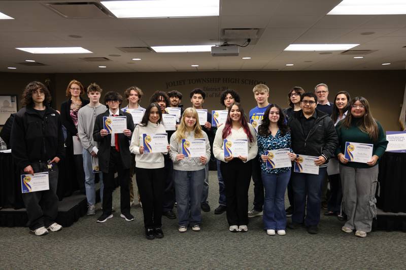 Joliet Central High School recognized 22 of its students as Illinois State Scholars at its Board of Education meeting on Feb. 18, 2025