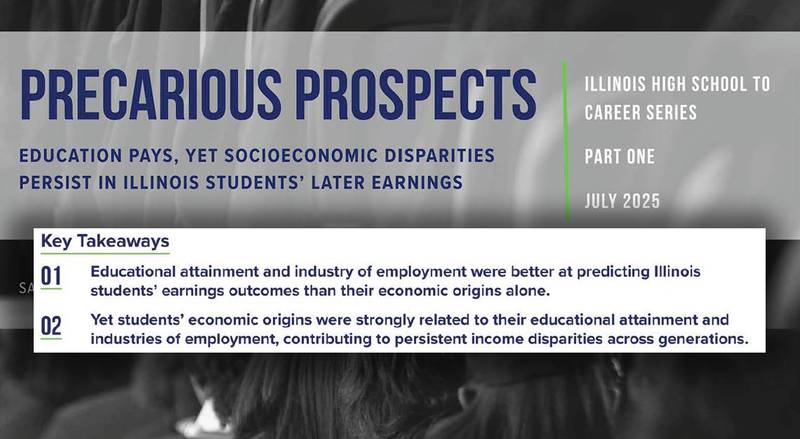 A new report shows people who grow up in lower-income families tend to earn less than their wealthier classmates, even after earning similar degrees.