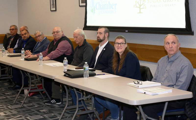 Candidates for various local board positions participate in a Meet the Candidates forum at the Sugar Grove Public Library on Saturday, March 18, 2023.