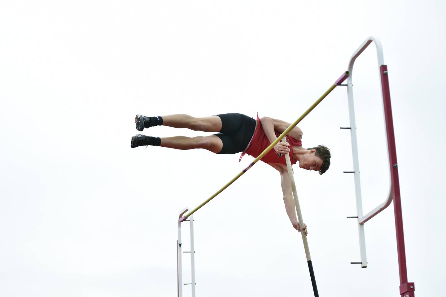 The chilly afternoon didn't stop E-P's Nathan Punke from vaulting to new heights last season at the annual Ed Schmidt Track Invitational in Erie. Punke set a new PR and took first place for the boys pole vault competition with a vault of 3.96m (12'11.75").