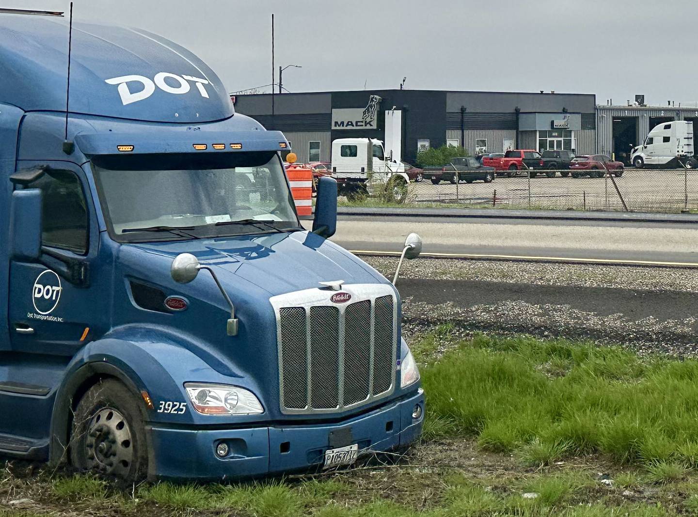 A semi truck left the roadway and ended up in the median of Interstate 80 going eastbound near mile marker 74 on Thursday, May 1, 2025 in Peru. Illinois State Police and Illinois Department of Transportation were called to the scene just after noon on Thursday.