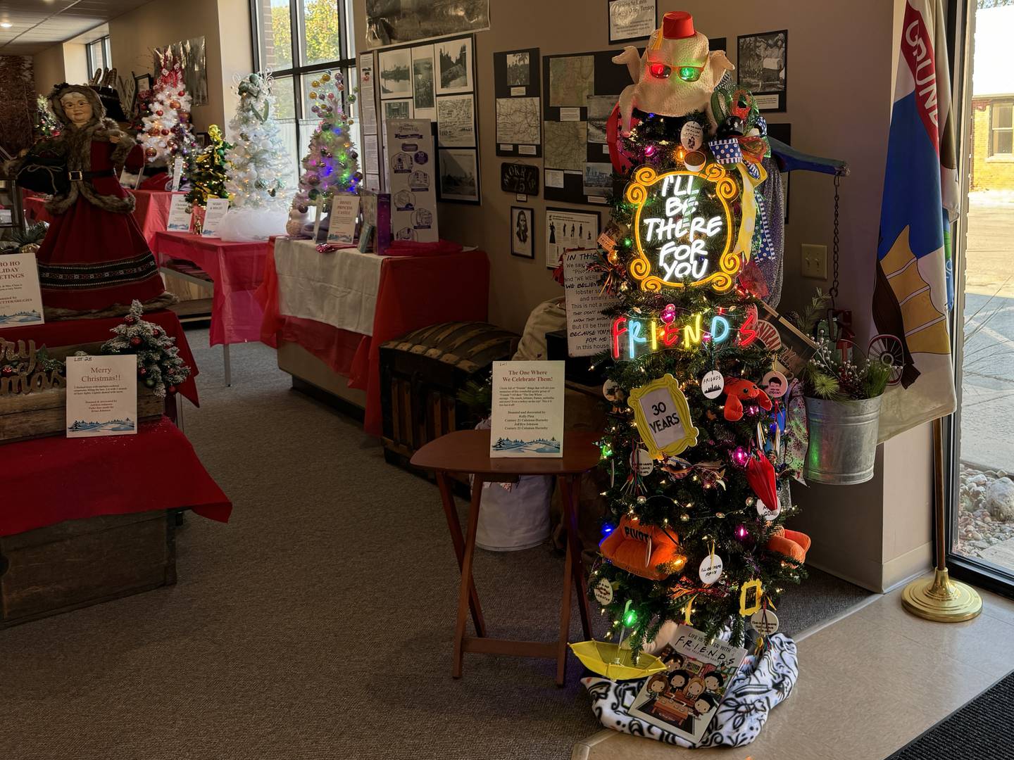 The Grundy County Historical Society's special "Friends" themed Christmas tree. The museum is filled with special themed trees for the annual Festival of Trees.