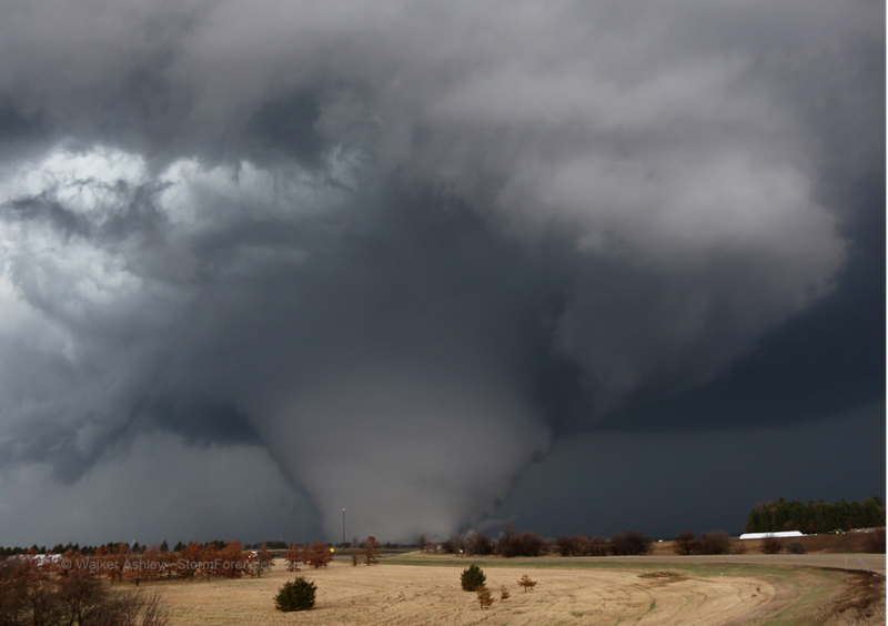 Picture of the Fairdale tornado that touched down April 9, 2015, destroying multiple homes, injuries nearly a dozen and killing two residents of Fairdale in northern DeKalb County. (Photo provided by Walker Ashley)
