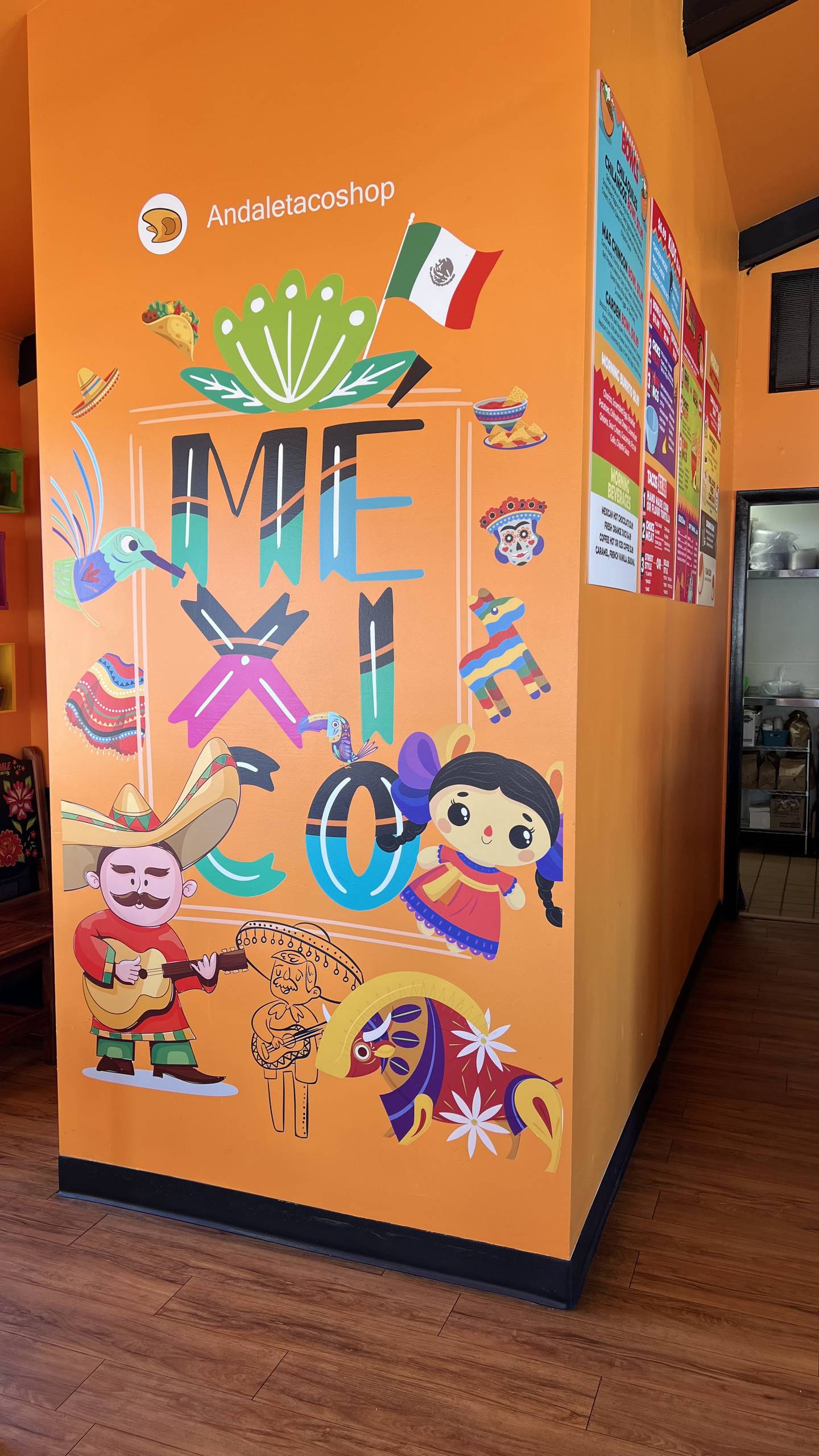 A Mexico mural on the wall at Andale Taco Shop in Sycamore on Feb. 3, 2023.