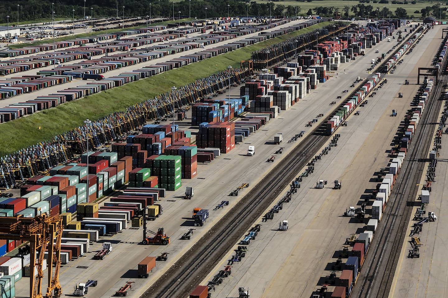 CenterPoint Intermodal in Elwood is seen July 23. The success of developments like the intermodal and the upcoming Michelin distribution center has led to increased truck traffic on area roads and interstates.