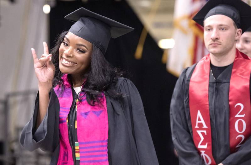 Northern Illinois University undergraduate students collected their diplomas during the Class of 2023 Commencement May 13, 2023 at the NIU Convocation Center in DeKalb.