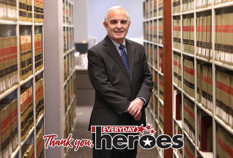 Assistant State’s Attorney Greg Sams Thursday, April 2, 2026, in the law library at the Kane County Judicial Center in St. Charles.