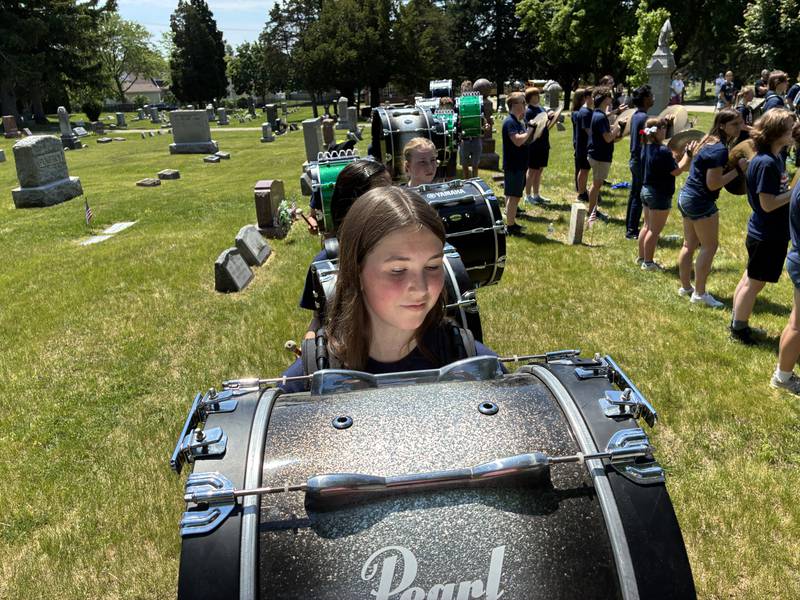 The Crystal Lake All-City Band, from all three high schools, both played for the Crystal Lake Memorial Day Parade and the ceremony that followed on Monday, May 25, 2026.
