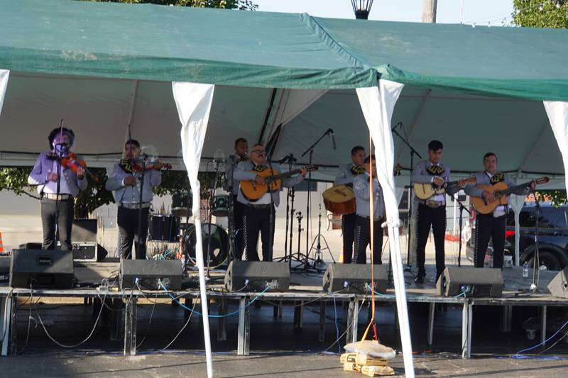 A band plays at La Fiesta Hispana de Rochelle on Saturday, Sept. 13, 2025 in downtown Rochelle.