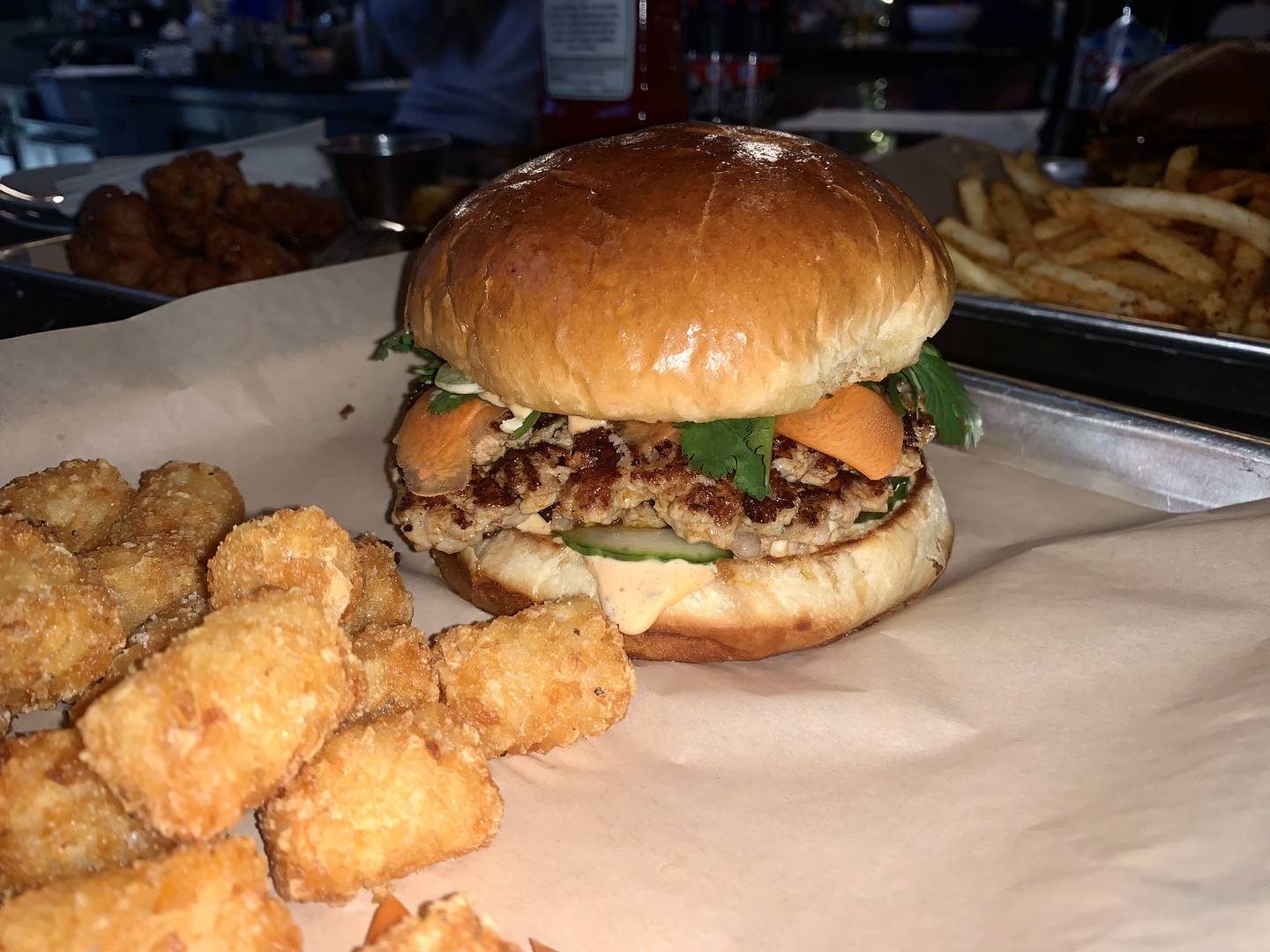 Banh Mi Smash, an American twist on a classic Vietnamese sandwich at Six19 Restaurant + Bar in Plano.