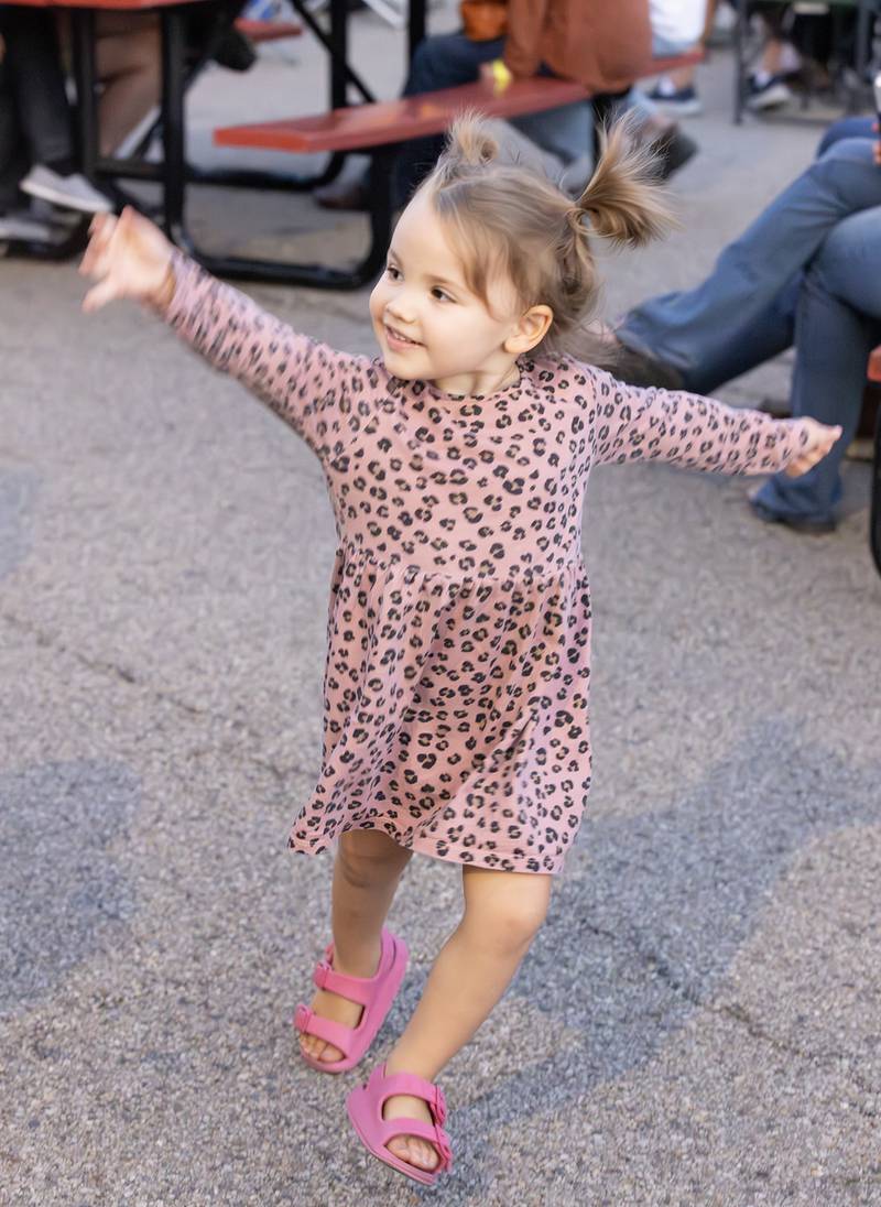Two-year-old Sloane Rick of Seatonville told her parents she came to the festival to dance, and that she did on Saturday, Sept. 9, 2023 at the LaSalle Business Association's Jazz'N the Street event.