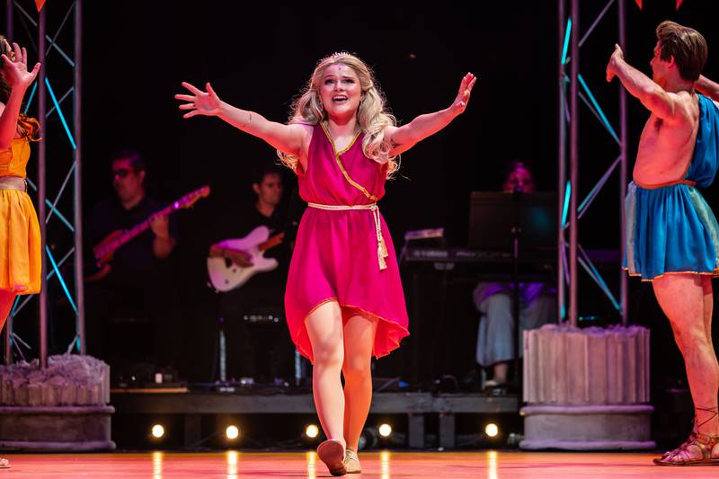 Sophia Mae Brenner stars as a muse, Clio, in the musical "Xanadu" at the Metropolis.