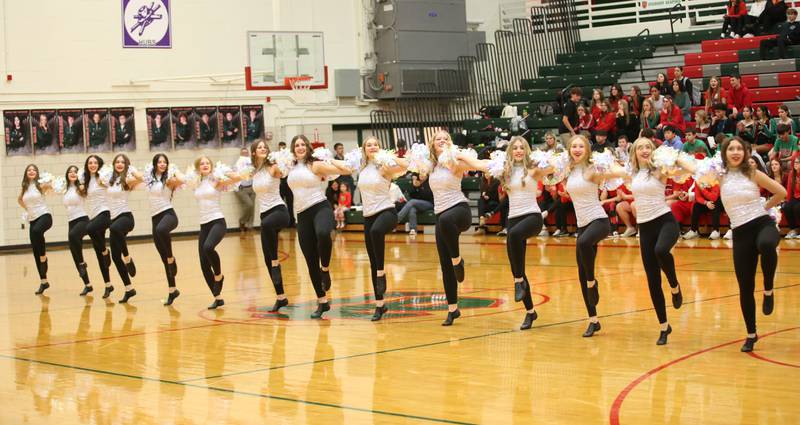 L-P Cavalettes perform at halftime during the game against Pontiac on Tuesday, Dec. 17, 2024 in Sellett Gymnasium at L-P High School.