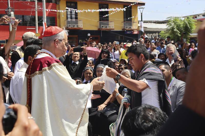 In this photo released by the Diocese of Chulucanas, Bishop Robert Prevost leads the celebration anniversary of the Diocese in Chulucanas, Peru, Aug. 12, 2024. (Diocese of Chulucanas via AP)