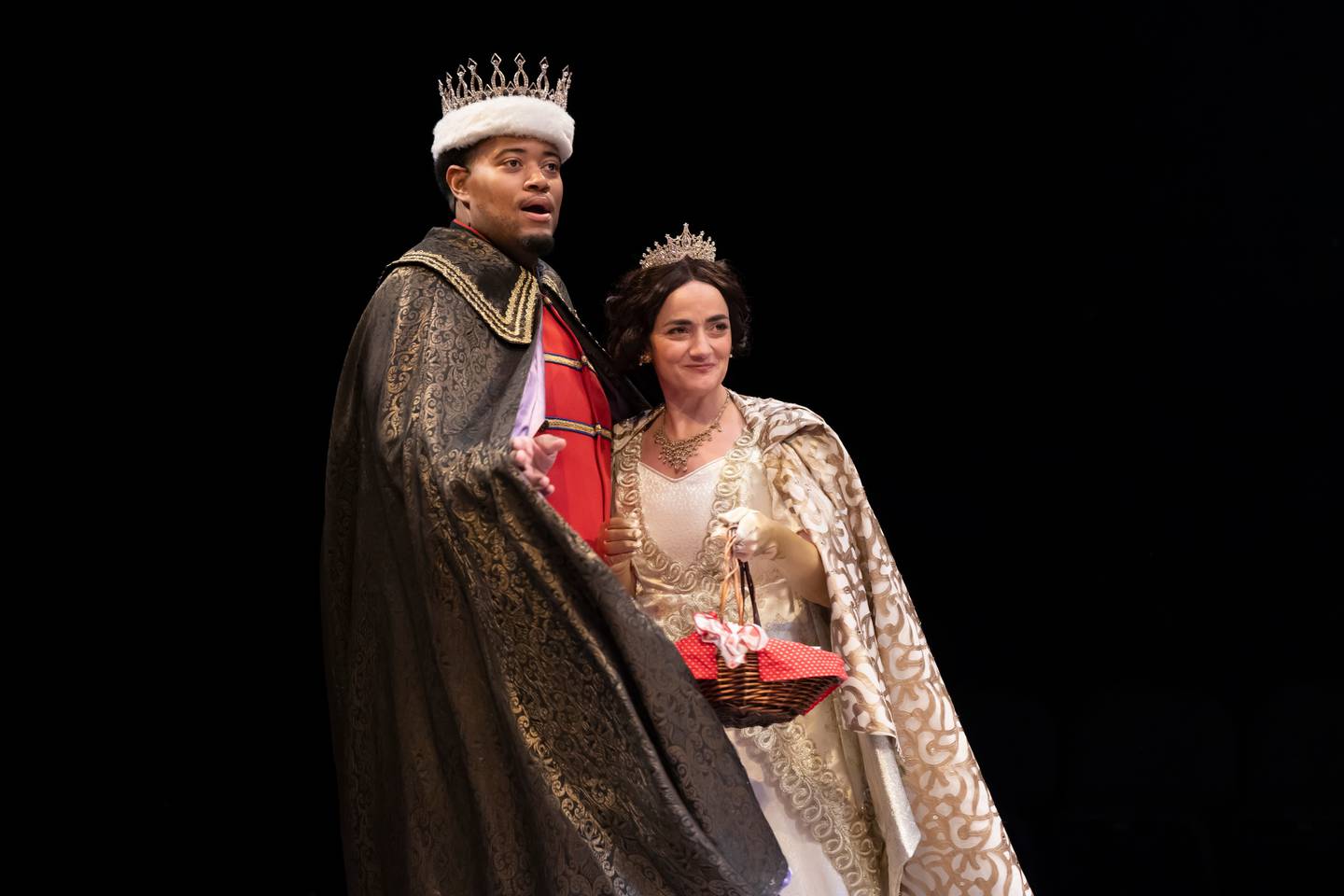 The King and Queen are portrayed by Lorenzo Rush Jr. and Cruz Gonzalez-Cadel in the Marriott's Theatre for Young Audiences production of Rodgers & Hammerstein's "Cinderella" through Dec. 29, 2024 in Lincolnshire.
