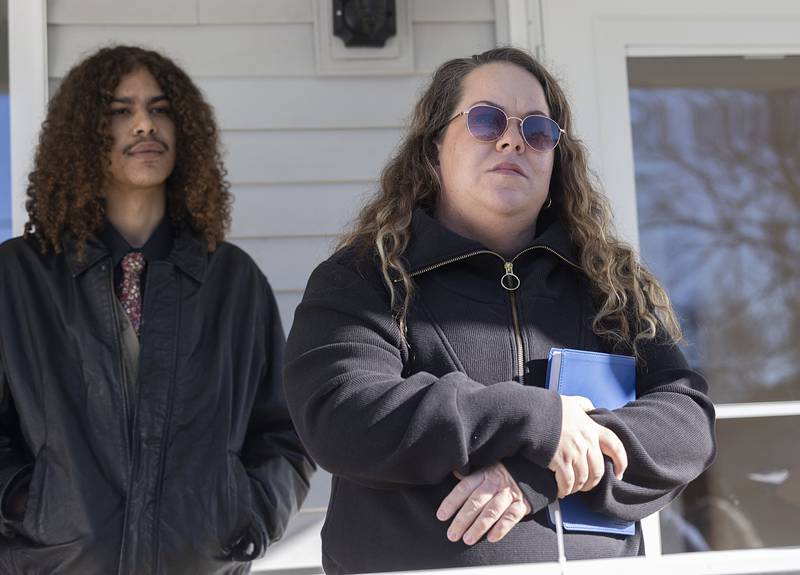 New homeowner Nichole Richardt thanks all those who volunteered and worked on her home during a house blessing Sunday, Nov. 23, 2025, for Dixon Habitat for Humanity.