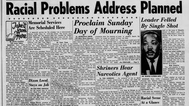 Historical covers for April 5: A region in mourning over the assassination of Martin Luther King Jr.