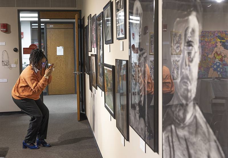 Seventy-five pieces from 40 artists were put on display Thursday, April 9, 2026, in the student art exhibition.
