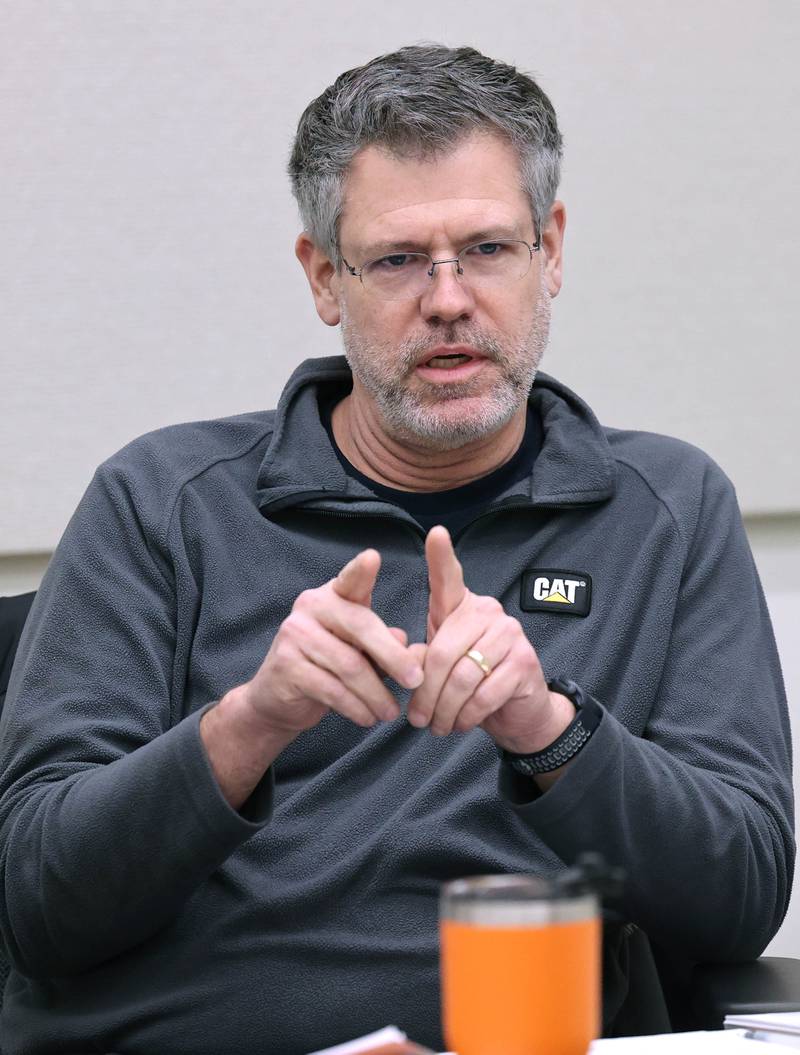 DeKalb 7th Ward Alderman Tony Faivre speaks Friday, Jan. 13, 2023, during a City of DeKalb Electoral Board hearing. The hearing was held to decide if incumbent Scott McAdams, who is running unopposed for DeKalb’s 5th Ward aldermanic seat, should be removed from the ballot due to objections filed by two residents regarding signatures and filing procedure.