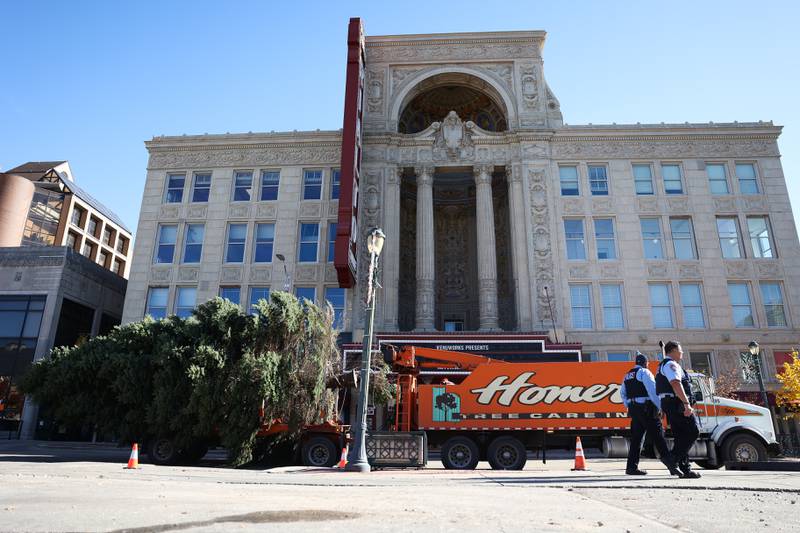 Photos Christmas Tree Makes it's Way to Downtown Joliet. Shaw Local