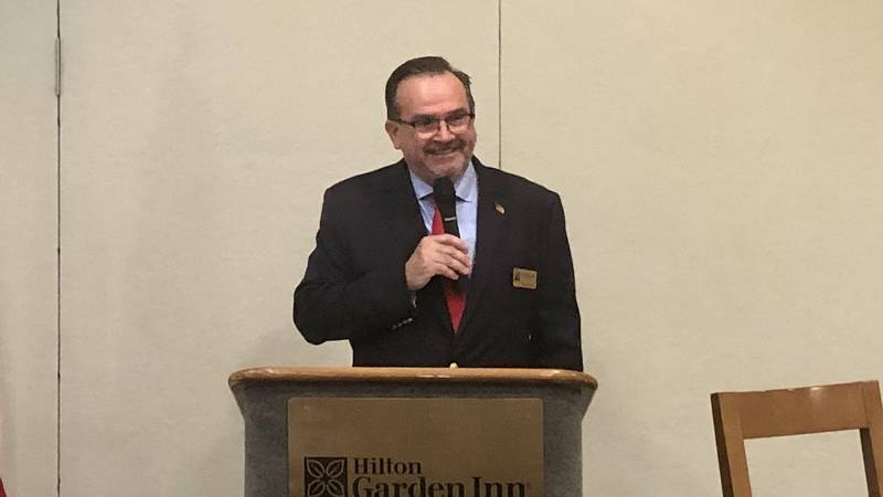 St. Charles Alderperson Ed Bessner led the City Update presentation, held by the Chamber of Commerce on Oct. 9, 2024, at the Hilton Garden Inn.
