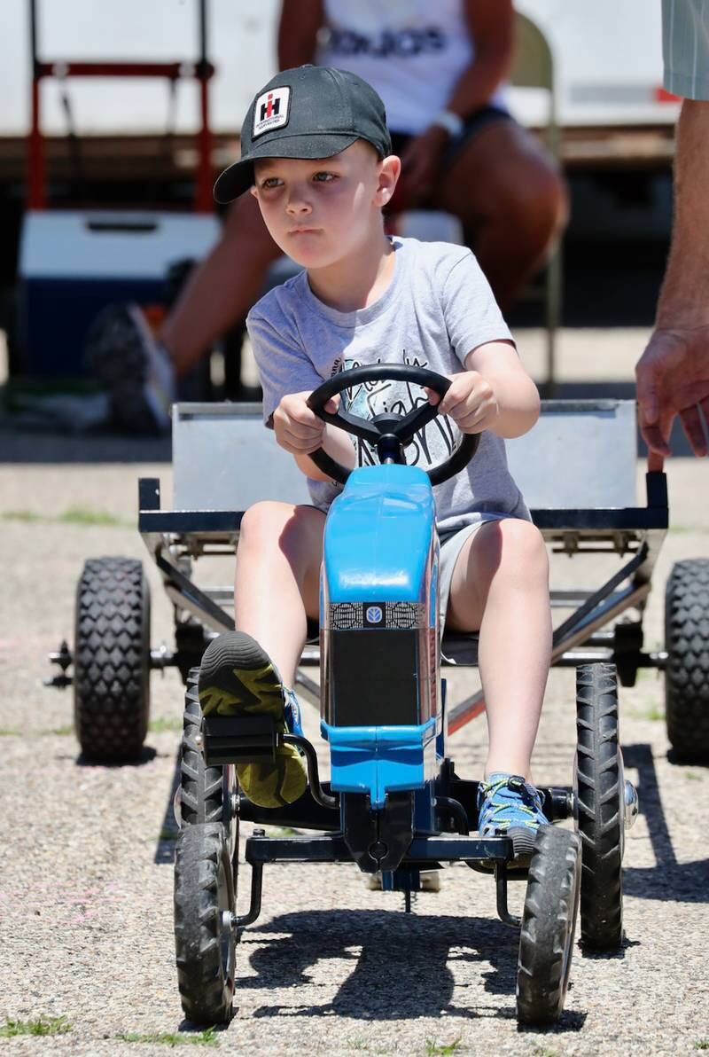 Kids were able to drive around individual tractors during Beef and Ag Days.