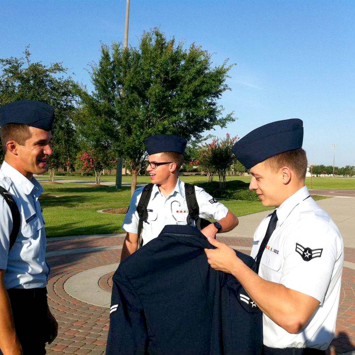 Larry Baca (far right) served for six years in the United States Air Force and finished as a staff sergeant. Baca is now a coach and teacher at Downers Grove North High School.