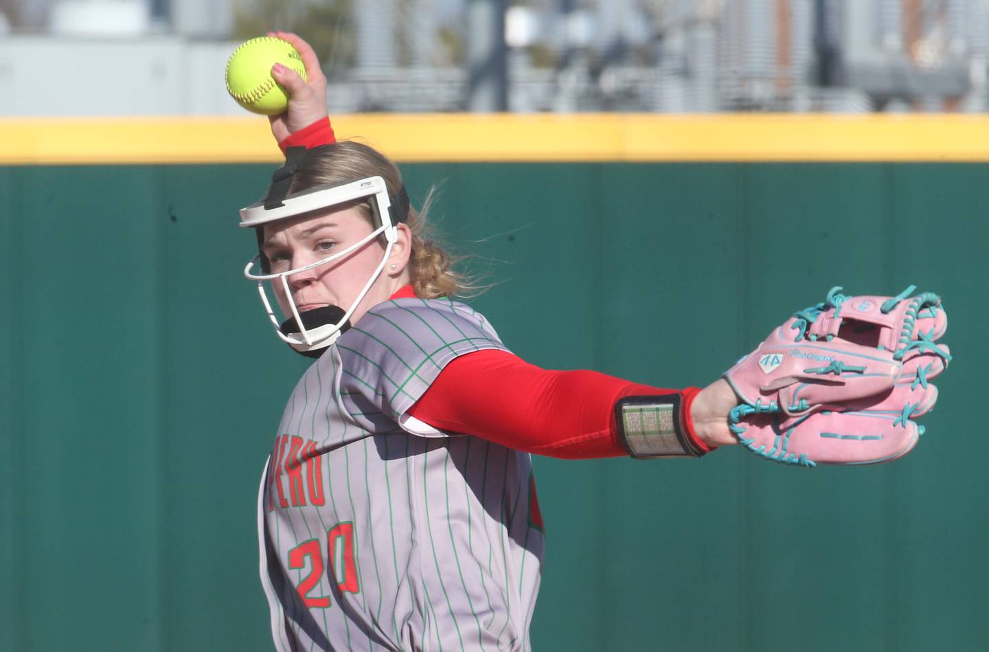 L-P pitcher Taylor Vescogni fires a pitch to Princeton on Tuesday, March 25, 2025 at the L-P Athletic Complex in La Salle.