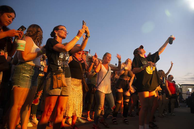 Fans of “Class Field Trip” dance and sing along Saturday, July 2, 2022 to the local band’s first ever show at Petunia Fest.