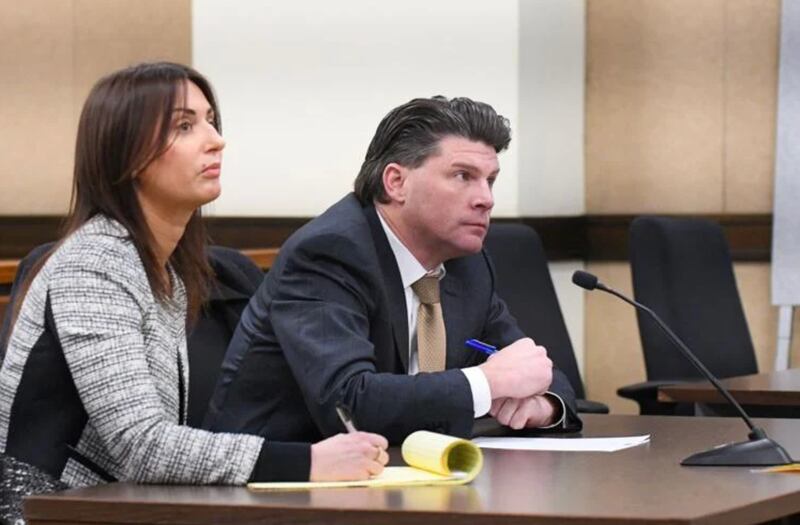 Joe Cainkar, right, the attorney for the village of Manteno, and Daria Porter, the attorney representing Gotion, were in court Tuesday for a status hearing for the Concerned Citizens of Manteno's case against Gotion, the battery manufacturer opening in Manteno, at the Kankakee County Courthouse.