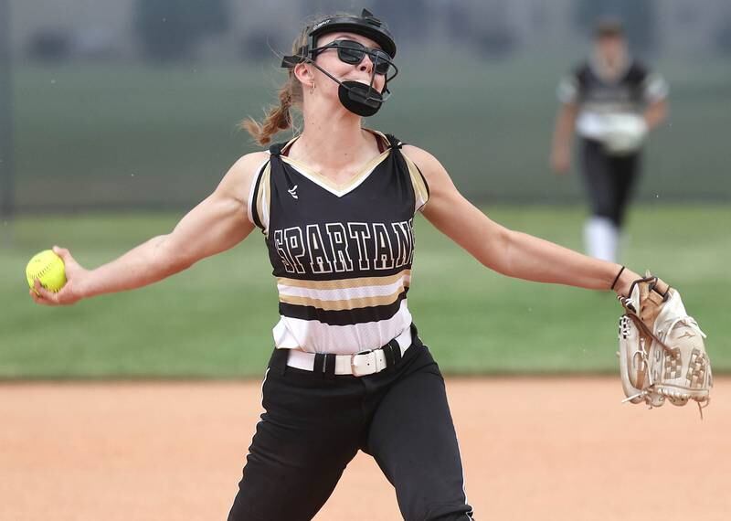 Sycamore's Alyssa Wilkerson delivers a pitch during their Class 3A sectional matchup against Kaneland Wednesday, May 31, 2023, at Belvidere North High School. The game was postponed due to weather after a half inning.