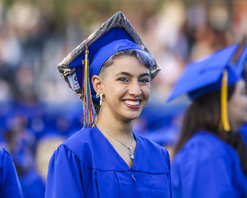 Students take to the stage to receive their diplomas at the Lyons Township High School Graduation ceremony Wednesday, May 28, 2025  in Western Springs.