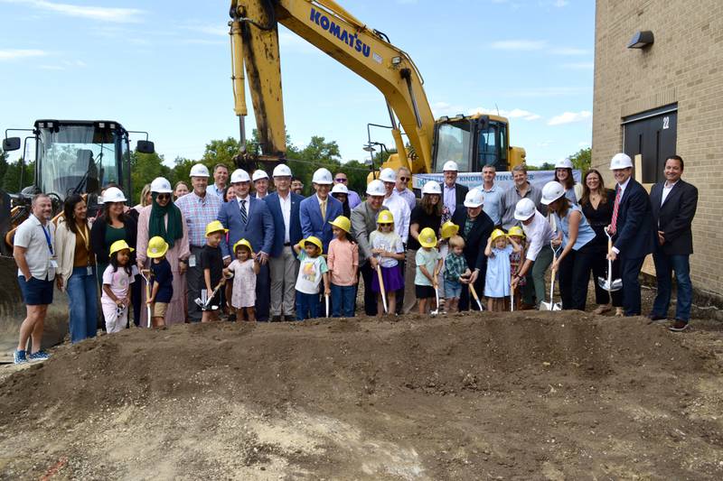 Glen Ellyn School District 41 broke ground on the full day kindergarten center addition opening in the fall of 2025 on the campus of Churchill Elementary School. Superintendent Jeff McHugh, school board president Robert Bruno and Churchill principal Amanda Kanter provided remarks and students celebrated by participating in the ceremony.